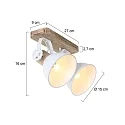 Mexlite Mexlite Spot GEARWOOD, 2-flammer, hvid