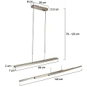 Steinhauer Pendant luminaire ZELENA LED, adjustable, 4 flames, silver
