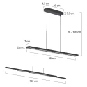 Steinhauer Steinhauer Pendel ZELENA LED, justerbar, 4-flammer, sort