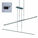 Steinhauer Steinhauer Pendant luminaire ZELENA LED, 3 flames, L:150cm, silver