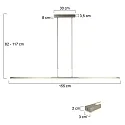 Steinhauer Steinhauer Pendant luminaire ZELENA LED, 3 flames, L:150cm, silver