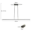 Steinhauer Steinhauer Pendant luminaire ZELENA LED, 3 flames, L:150cm, black