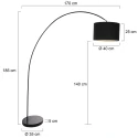 Mexlite Mexlite Floor lamp SOLVA, 1 flame, black lamp head, black