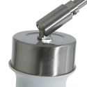 Steinhauer Standerlampe PRESTIGE CHIC cylindrisk, med afbryder, med skærm, med leddelt arm, med stik E27 IP20, stål børstet 