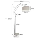 Steinhauer Standerlampe PRESTIGE CHIC cylindrisk, med afbryder, med skærm, med leddelt arm, med stik E27 IP20, stål børstet 
