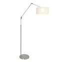 Steinhauer Standerlampe PRESTIGE CHIC cylindrisk, med afbryder, med skærm, med leddelt arm, med stik E27 IP20, stål børstet 