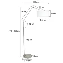 Steinhauer Standerlampe PRESTIGE CHIC cylindrisk, med afbryder, med skærm, med leddelt arm, med stik E27 IP20, stål børstet 