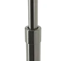 Steinhauer Standerlampe PRESTIGE CHIC cylindrisk, med afbryder, med skærm, med leddelt arm, med stik E27 IP20, stål børstet 