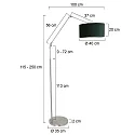 Steinhauer floor lamp PRESTIGE CHIC cylindrical, with switch, with shade, with jointed arm, with plug E27 IP20, steel brushed 
