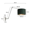 Steinhauer wall luminaire PRESTIGE CHIC cylindrical, with switch, with shade, with jointed arm, with plug E27 IP20, steel brushed dimmable
