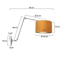 Steinhauer wall luminaire PRESTIGE CHIC cylindrical, with switch, with shade, with jointed arm, with plug E27 IP20, steel brushed dimmable