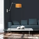 Steinhauer wall luminaire PRESTIGE CHIC cylindrical, with switch, with shade, with jointed arm, with plug E27 IP20, steel brushed dimmable