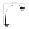 Steinhauer floor lamp SPARKLED LIGHT cylindrical, with switch, with shade, with plug, adjustable E27 IP20, black matt 