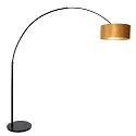 Steinhauer Standerlampe SPARKLED LIGHT cylindrisk, med afbryder, med skærm, med stik, justerbar E27 IP20, sort mat 