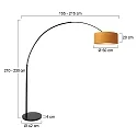 Steinhauer Standerlampe SPARKLED LIGHT cylindrisk, med afbryder, med skærm, med stik, justerbar E27 IP20, sort mat 