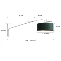 Steinhauer wall luminaire ELEGANT CLASSY with switch, with shade, with strain relief, with plug, adjustable E27 IP20, steel brushed 