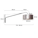 Steinhauer wall luminaire ELEGANT CLASSY with switch, with shade, with strain relief, with plug, adjustable E27 IP20, black matt 