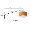 Steinhauer wall luminaire ELEGANT CLASSY with switch, with shade, with strain relief, with plug, adjustable E27 IP20, black matt 