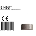 Steinhauer Pendel SPARKLED LIGHT cylindrisk, med skærm E27 IP20, stål børstet dæmpbar