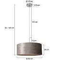 Steinhauer Pendel SPARKLED LIGHT cylindrisk, med skærm E27 IP20, stål børstet dæmpbar