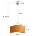 Steinhauer Pendel SPARKLED LIGHT cylindrisk, med skærm E27 IP20, stål børstet dæmpbar