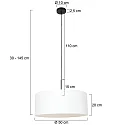 Steinhauer Pendel SPARKLED LIGHT cylindrisk, med skærm E27 IP20, sort mat dæmpbar