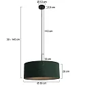 Steinhauer Pendel SPARKLED LIGHT cylindrisk, med skærm E27 IP20, sort mat dæmpbar