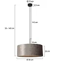 Steinhauer Pendel SPARKLED LIGHT cylindrisk, med skærm E27 IP20, sort mat dæmpbar