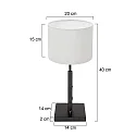 Steinhauer table lamp STANG up, short, with switch, with shade, with plug E27 IP20, black matt dimmable