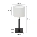 Bordlampe STANG up, kort, med afbryder, med skærm, med stik E27 IP20, sort mat dæmpbar