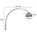 Steinhauer Væglampe SPARKLED LIGHT halvrund, med skærm, justerbar E27 IP20, sort mat 