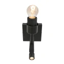 wall luminaire STANG with shade, with LED spot E27 IP20, black matt 