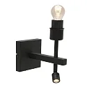 Steinhauer Væglampe STANG med skærm, med LED spot E27 IP20, sort mat 