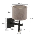 Steinhauer wall luminaire STANG with shade, with LED spot E27 IP20, black matt 