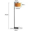 Steinhauer floor lamp STANG down, with switch, with shade, with plug E27 IP20, black matt dimmable