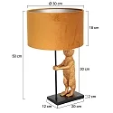 anne light & home Bordlampe ANIMAUX - SURICATE up, med afbryder, med skærm, med stik E27 IP20, sort mat 