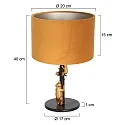 anne light & home Bordlampe ANIMAUX - OURSES up, med afbryder, med skærm, med stik E27 IP20, sort mat 