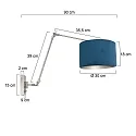 Steinhauer wall luminaire PRESTIGE CHIC cylindrical, with switch, with shade, with jointed arm, with plug E27 IP20, steel brushed dimmable