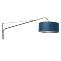 Steinhauer Væglampe ELEGANT CLASSY med afbryder, med skærm, med aflastning, med stik, justerbar E27 IP20, sort mat dæmpbar