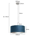 Steinhauer Pendel SPARKLED LIGHT cylindrisk, med skærm E27 IP20, stål børstet dæmpbar