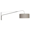 Steinhauer wall luminaire ELEGANT CLASSY with switch, with shade, with strain relief, with plug, adjustable E27 IP20, steel brushed 