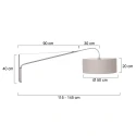 Steinhauer wall luminaire ELEGANT CLASSY with switch, with shade, with strain relief, with plug, adjustable E27 IP20, steel brushed 