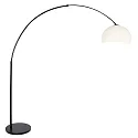 Steinhauer Standerlampe SPARKLED LIGHT halvrund, med afbryder, med skærm, med stik, justerbar E27 IP20, sort mat 