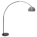 Steinhauer Standerlampe SPARKLED LIGHT halvrund, med afbryder, med skærm, med stik, justerbar E27 IP20, sort mat 