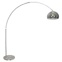 Steinhauer Standerlampe SPARKLED LIGHT halvrund, med afbryder, med skærm, med stik, justerbar E27 IP20, stål børstet 