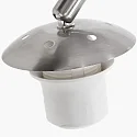 Steinhauer Standerlampe SPARKLED LIGHT halvrund, med afbryder, med skærm, med stik, justerbar E27 IP20, stål børstet 