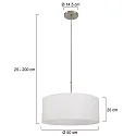 Steinhauer Pendel SPARKLED LIGHT cylindrisk, med skærm E27 IP20, stål børstet dæmpbar