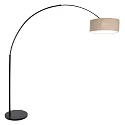 Steinhauer Standerlampe SPARKLED LIGHT cylindrisk, med afbryder, med skærm, med stik, justerbar E27 IP20, sort mat dæmpbar