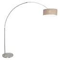 Steinhauer Standerlampe SPARKLED LIGHT cylindrisk, med afbryder, med skærm, med stik, justerbar E27 IP20, stål børstet dæmpbar