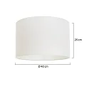 Mexlite skærm KAPPEN - Ø 40CM høj, cylindrisk, hvid